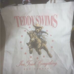 Teddy swims canvas concert tote